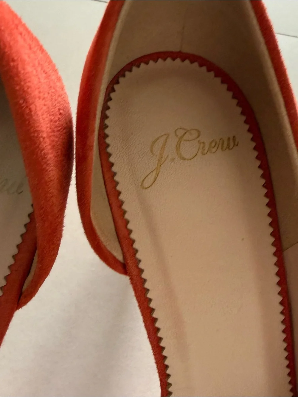 J. Crew Women's Orange Suede Pointed-Toe Flats